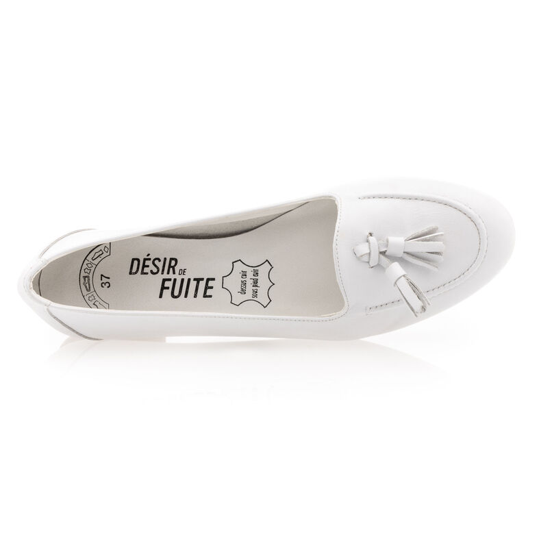 Hvite loafers/båtsko til dame