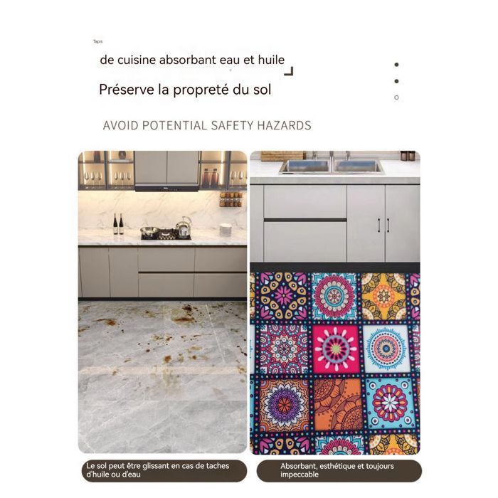 SHLK Set van 2 keukenmatten, vuilafstotend, een vleugje minimalistische rust - 50*80+50*160cm (technologisch textiel) - QYSC-378