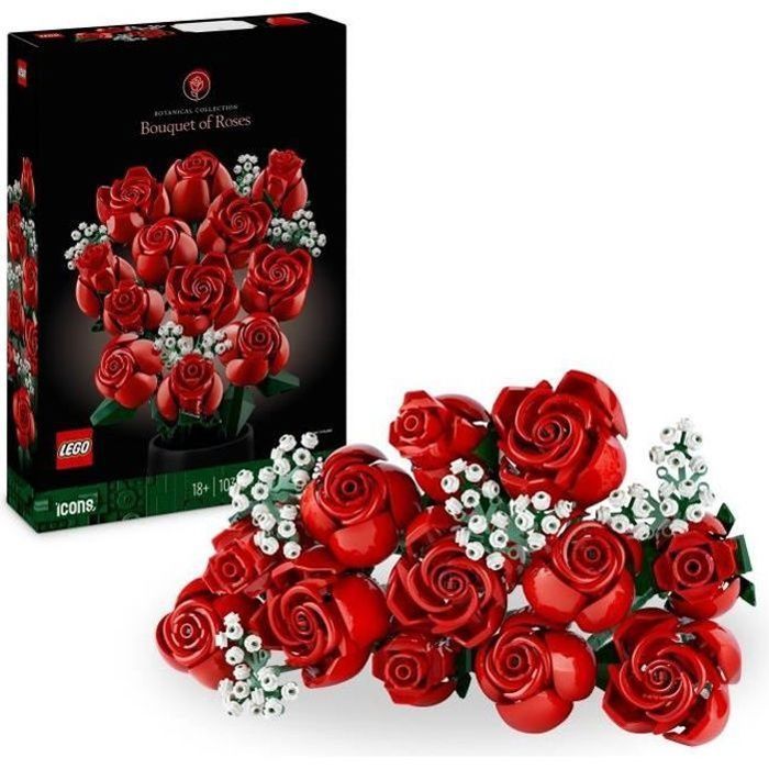 LEGO® 10328 Icons Bouquet di rose, fiori artificiali per decorazione, regalo di San Valentino per adulti