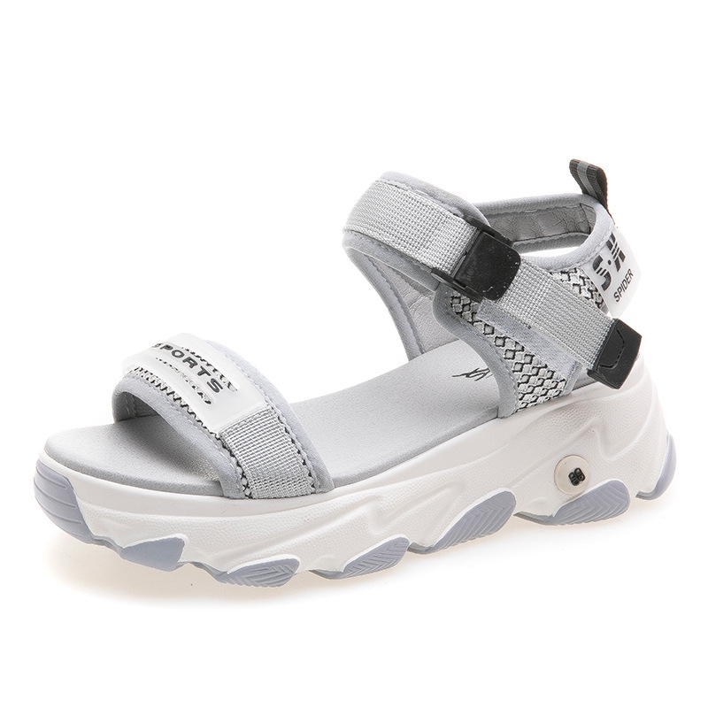 Sandales compensées à lacets pour femmes, modèle tendance de 9 cm, chaussures décontractées d'été pour la plage.