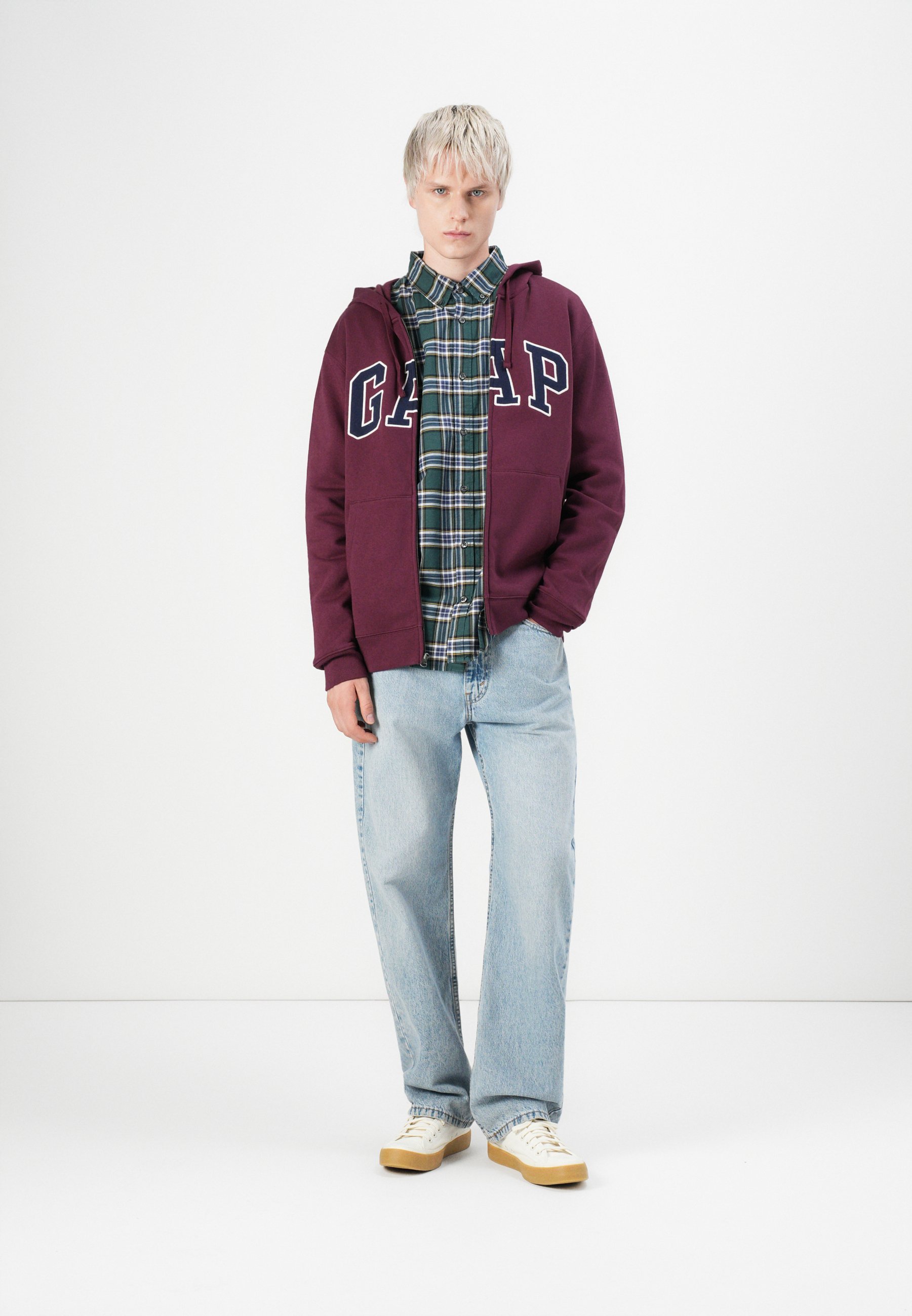 GAP HERITAGE LOGO - Sweatshirt met rits - Toscaans rood