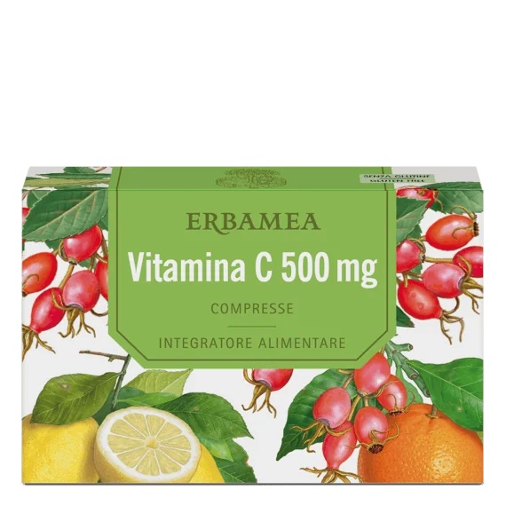 ERBAMEA Erbamea C vitamīns 500 tabletes imūnsistēmas aizsardzībai