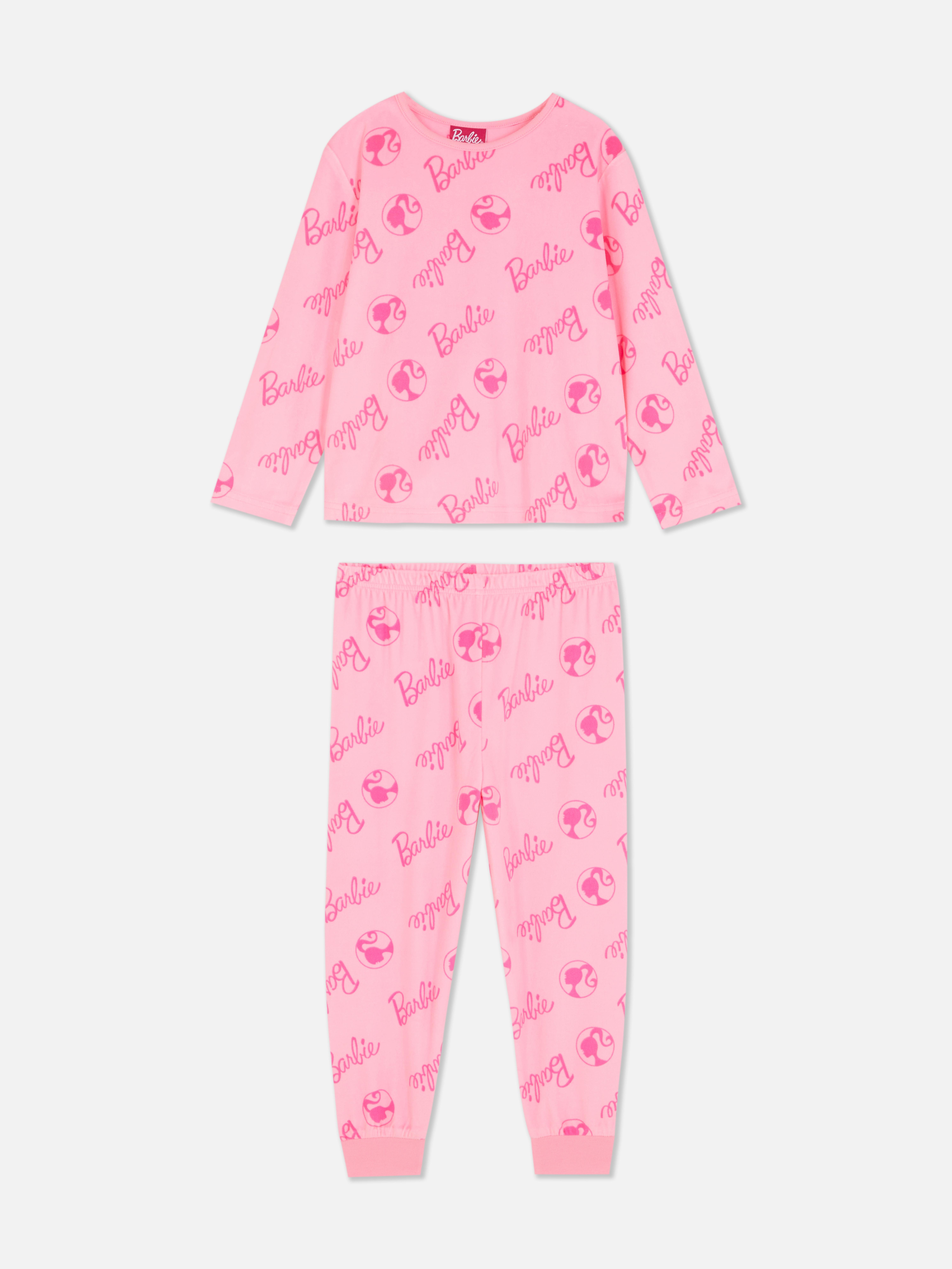 Barbie-Pyjama aus weichem Minky-Stoff. Ein zweiteiliger Barbie-Pyjama aus weichem Minky-Stoff.