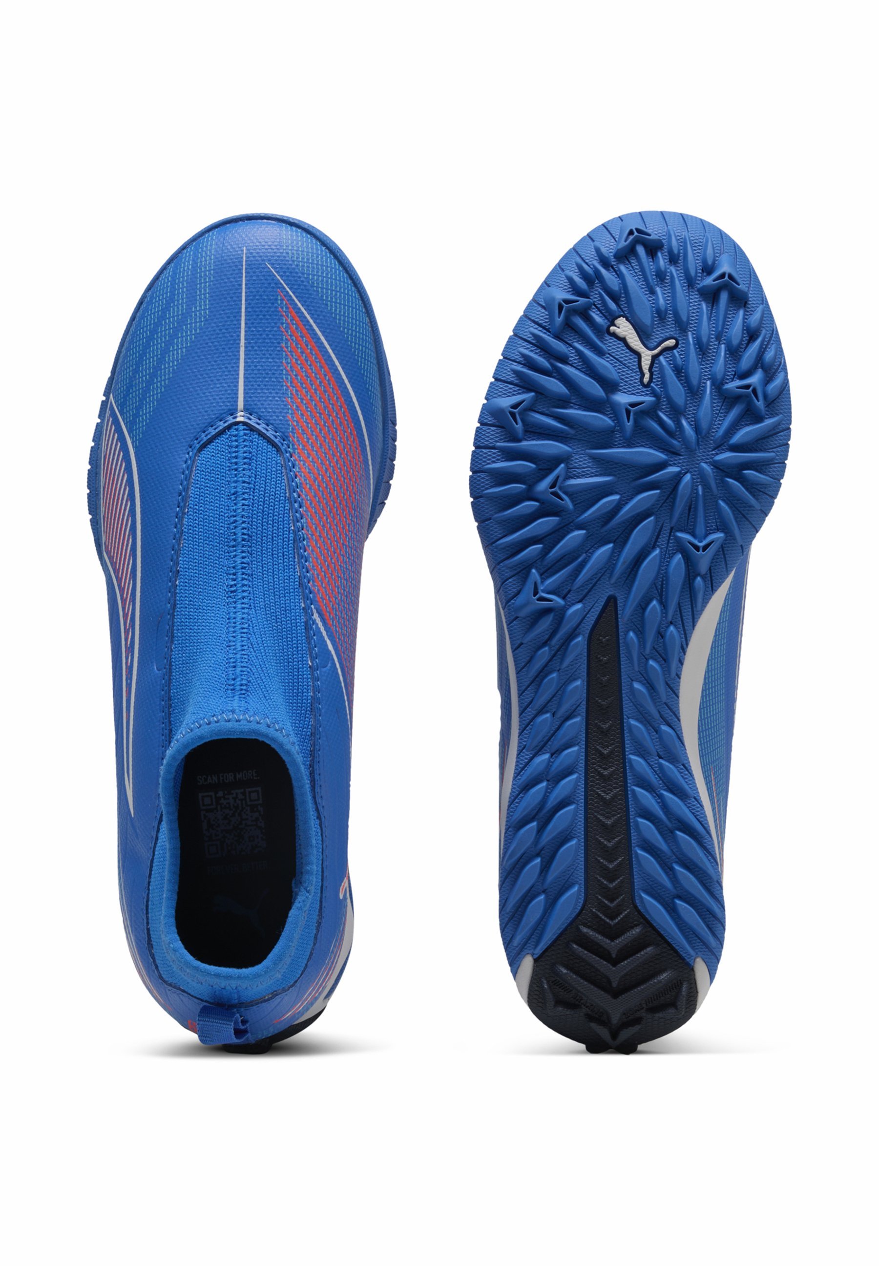 Puma ULTRA 6 MATCH OHNE SCHNÜRUNG - Turf voetbalschoenen - ultrablauw/wit/lichtgevend rood