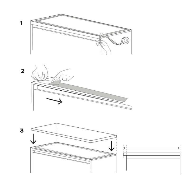 Plateau, plan de travail pour meuble de tri et poubelle de recyclage ARREGUI Basic CRA38-B, noyer brut