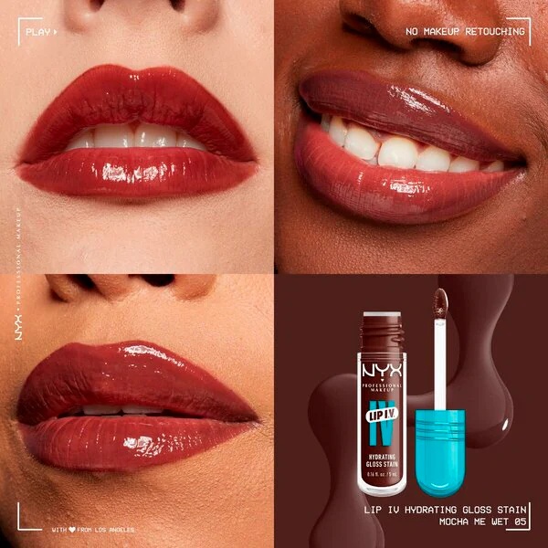 NYX Professional Makeup Lip IV 05 Mocha Me Wet Hydraterende lūpų blizgis