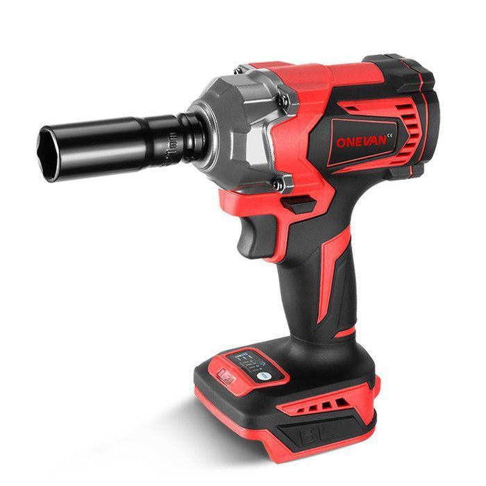 Llave de impacto inalámbrica ONEVAN de 1/2 pulgada y 700 Nm - Con vaso de 21 mm - Roja