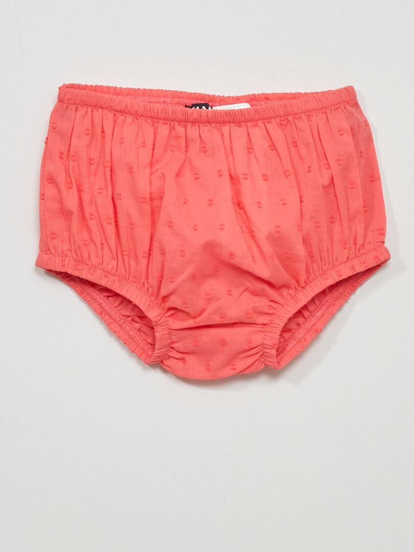 Vestido de voile de algodão + calcinha - 2 peças - ROSA