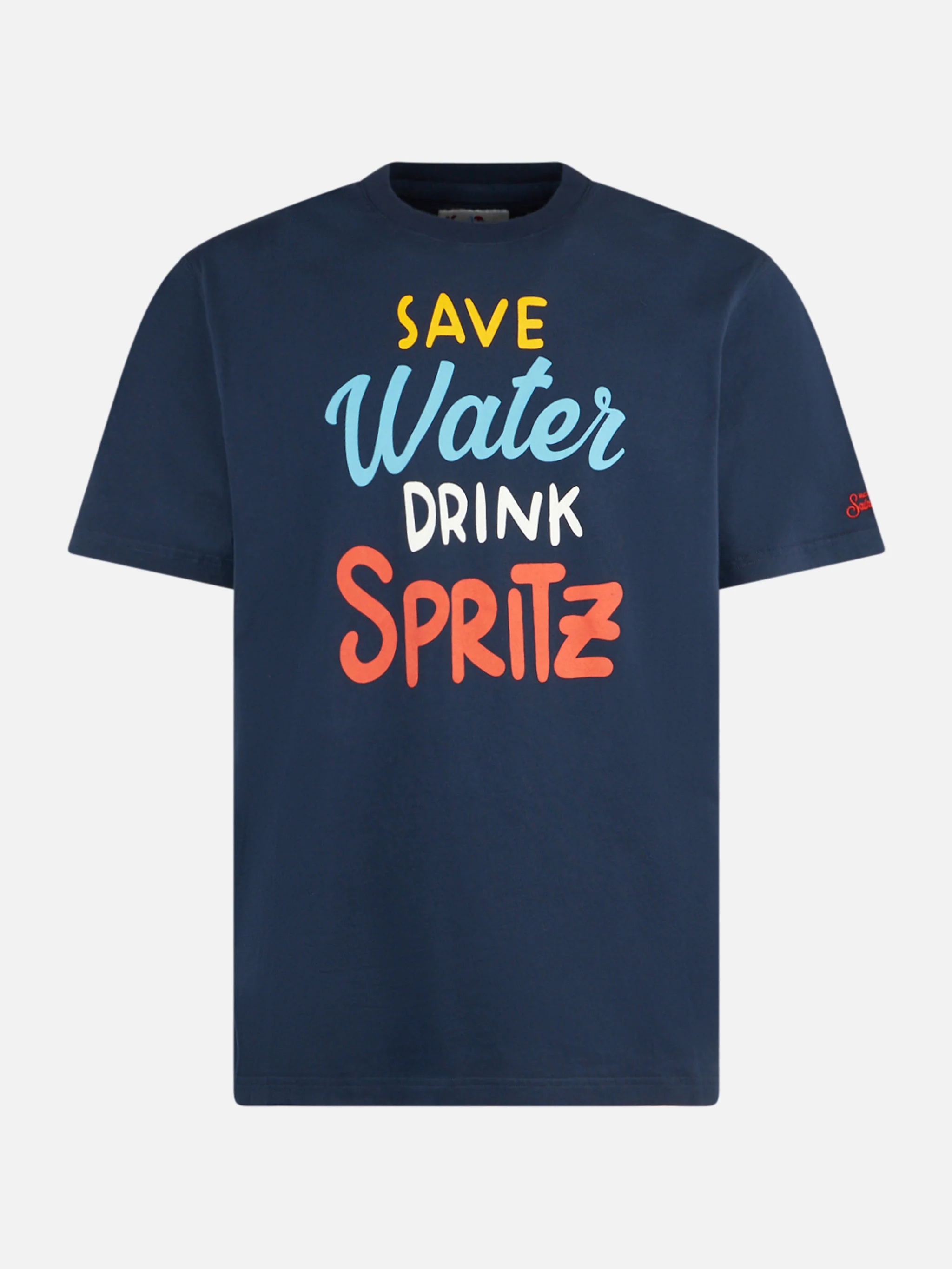 Heren T-shirt van zwaar katoen met Spritz-print