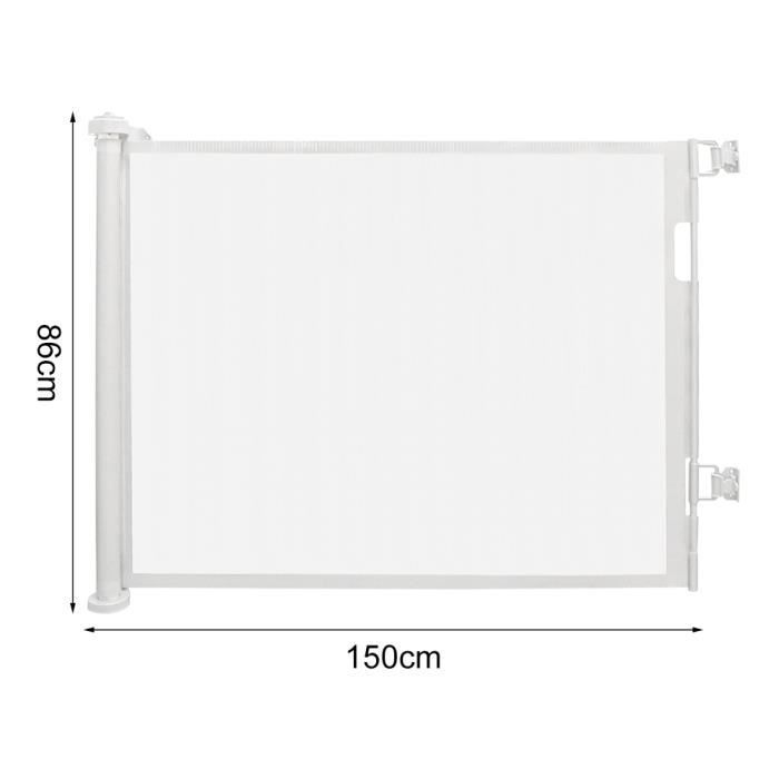 YIYI. Barrera de seguridad retráctil para bebés y perros - De 0 a 150 cm - Barrera de seguridad extensible y enrollable.