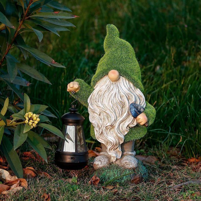 Funny, weatherproof garden gnome figurine, large garden gnome, decorative resin figurine
