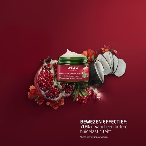 Weleda nočna krema z učvrstitvenimi peptidi z granatnim jabolkom in maco, 40 ml, za zrelo kožo