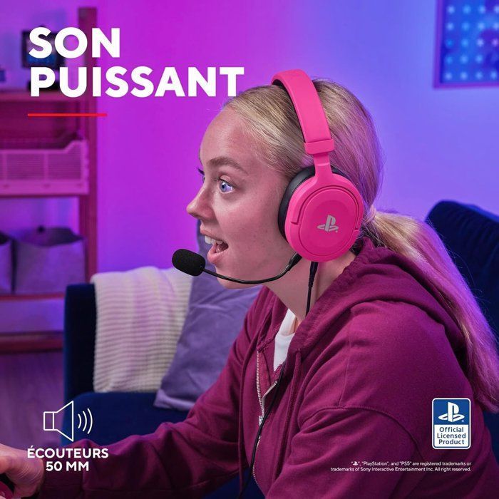 Casque gaming filaire - Trust Gaming - GXT 498P Forta - Officiel PlayStation PS5 PS4 - Haut-parleurs 50 mm - Micro antibruit