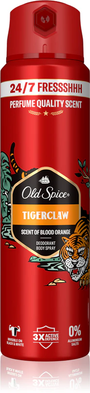 Desodorante e spray corporal Old Spice Tigerclaw para homens