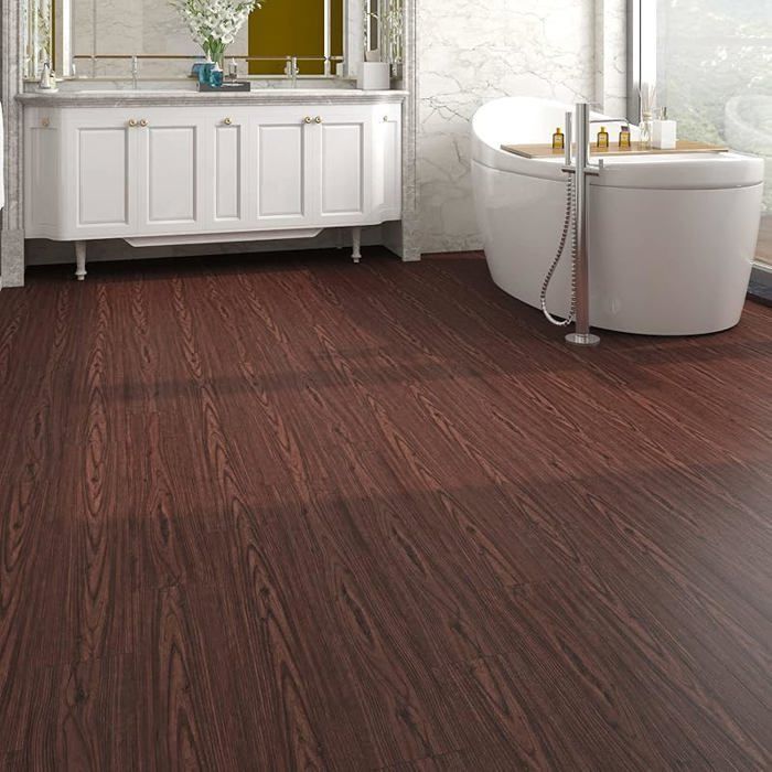16 baldosas adhesivas de PVC para suelo, acabado madera de caoba, 90x15cm, suelo de parquet, suelo adhesivo para baño, escaleras, rollo de suelo de linóleo, 16 baldosas de PVC para suelo