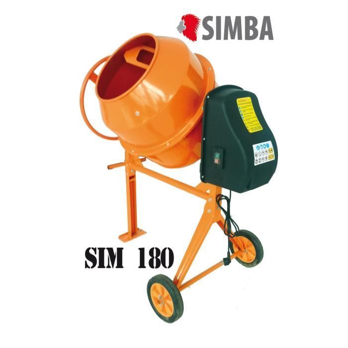 Bétonnière - SIMBA - SIM 180 - 180L - 800W - Electrique - Monophasé