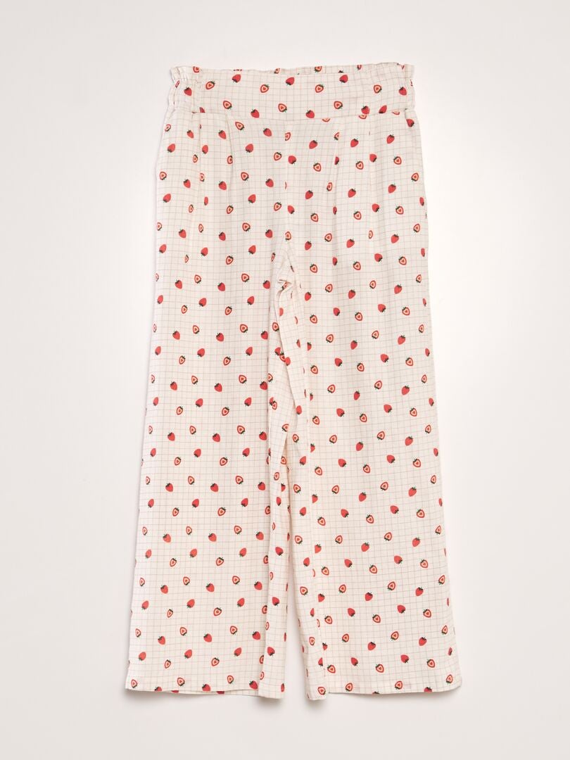 Wijde linnen broek - WIT