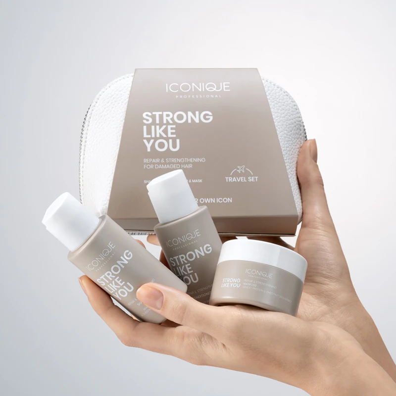 ICONIQUE Professional STRONG LIKE YOU Herstel- en versterkingsset, reisset voor beschadigd haar