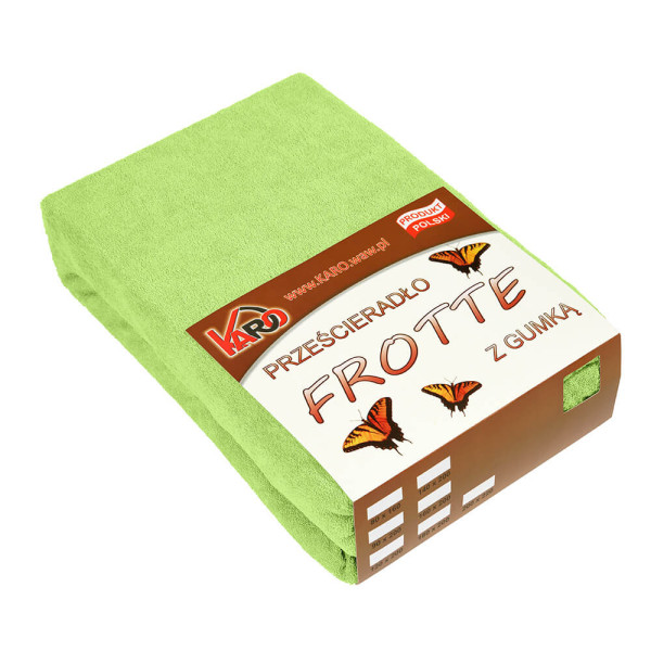Prześcieradło frotte z gumką 160x200 limonkowe 058 KARO
