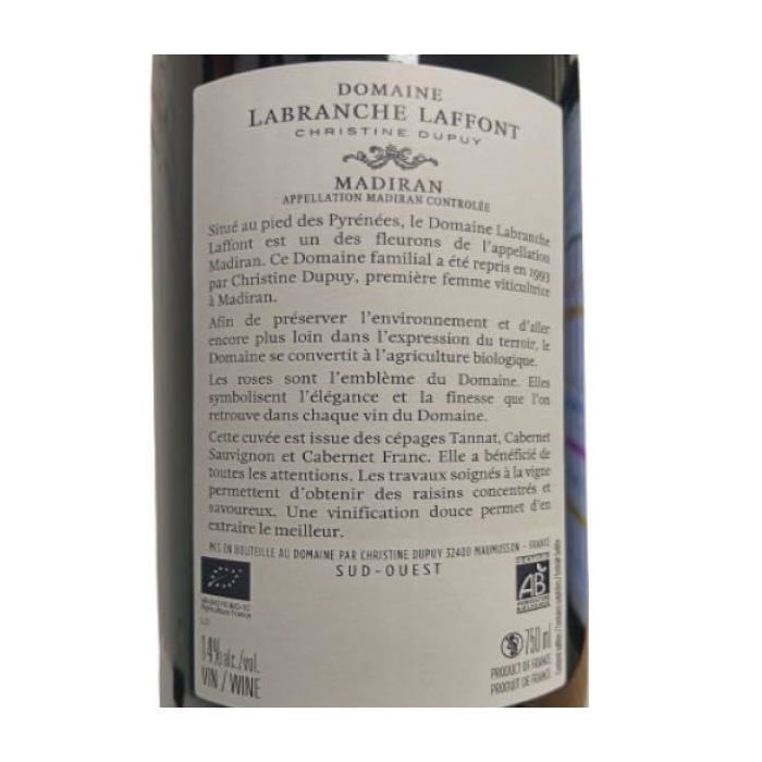 Madiran Rouge BIO, AOC 2021, Domaine Labranche Laffont 6 x 75cl.