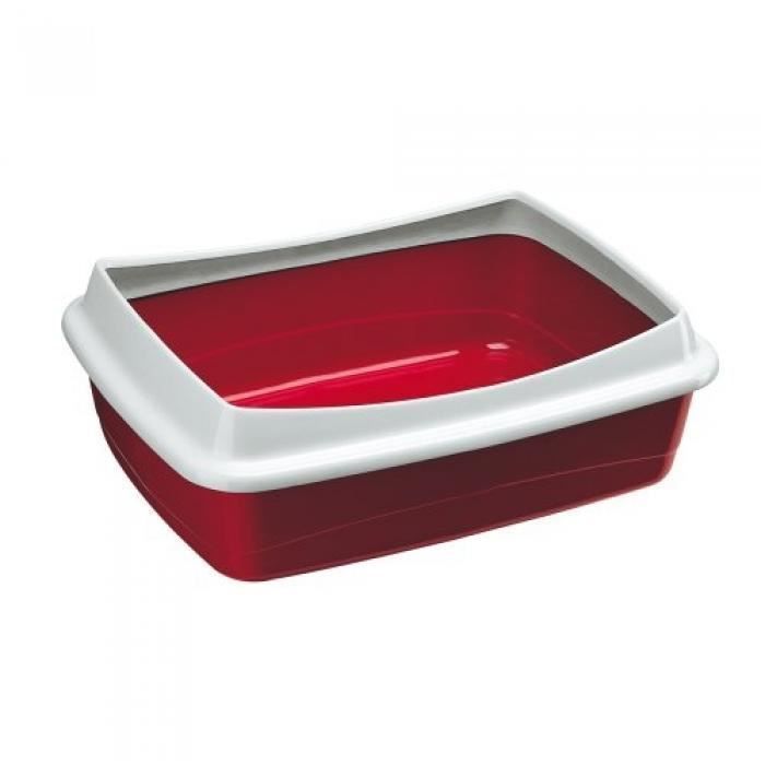 Arenero para gatos - Ferplast - Nip Plus 10 - Rojo - Plástico - Granate