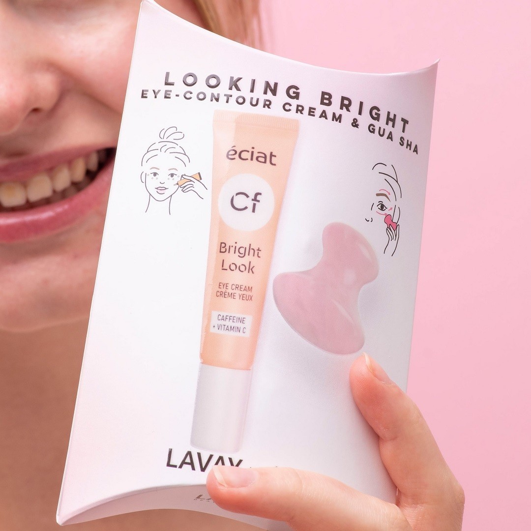 LAVAY Paris Set za njegu područja oko očiju – Blistavo lijepa! Gua Sha + krema za područje oko očiju – 1 komad