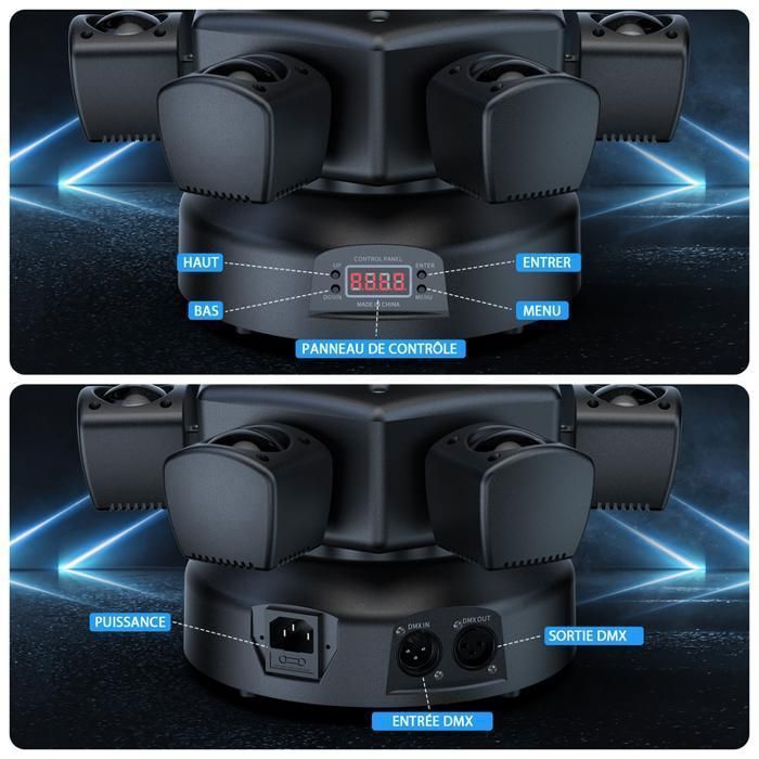 UKing 150W Efeitos de Iluminação - Cabeça Móvel para DJ com LED RGBW, Luz de Palco Rotativa, Laser e Estroboscópica, Ativada por Som e Controle Remoto