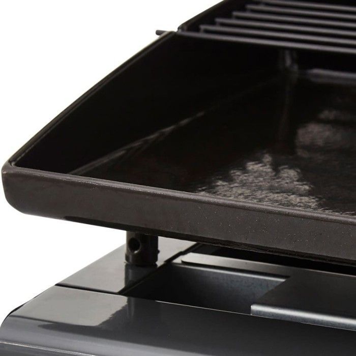 Plancha gaz Silvia IIG Gun Metal 4 feux – BRASERO BY FAVEX – 10 kW – Plaque acier émaillé – Surface 84 x 34 cm - Jusqu'à 12 convives