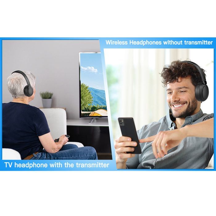 Auriculares inalámbricos Qiilu para TV para personas mayores: escucha cómoda con base de carga Bluetooth 5.3 y fácil de usar.