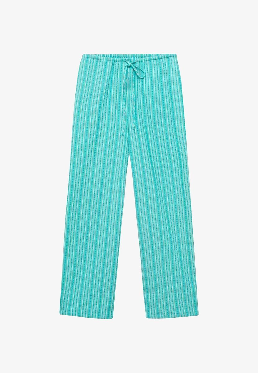 Mango Kids PRUHOVANÉ S VÁZAČKOU - Broek - turkoois