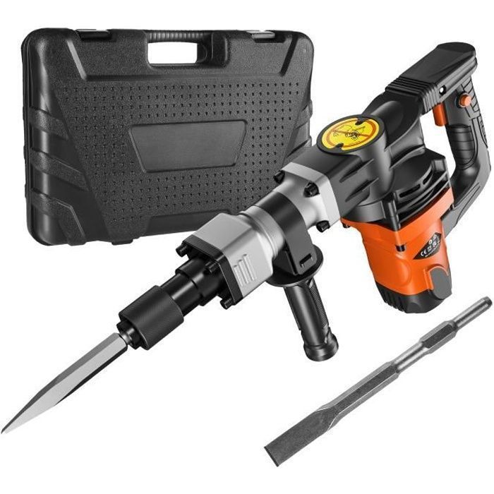 1400W Demolition Hammer - VEVOR - Rotary Hammer Drill - 2 Chisels 2900 BPM