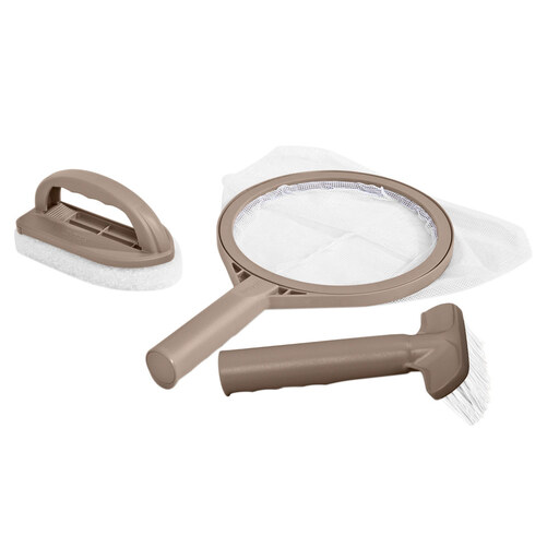 Kit d'entretien pour spa Intex + 2 brosses et 1 filet