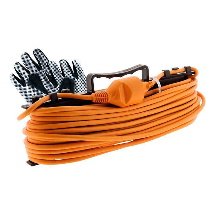 Cavo di prolunga da giardino 2x1,5 mm² 25 m - Arancione - Zenitech