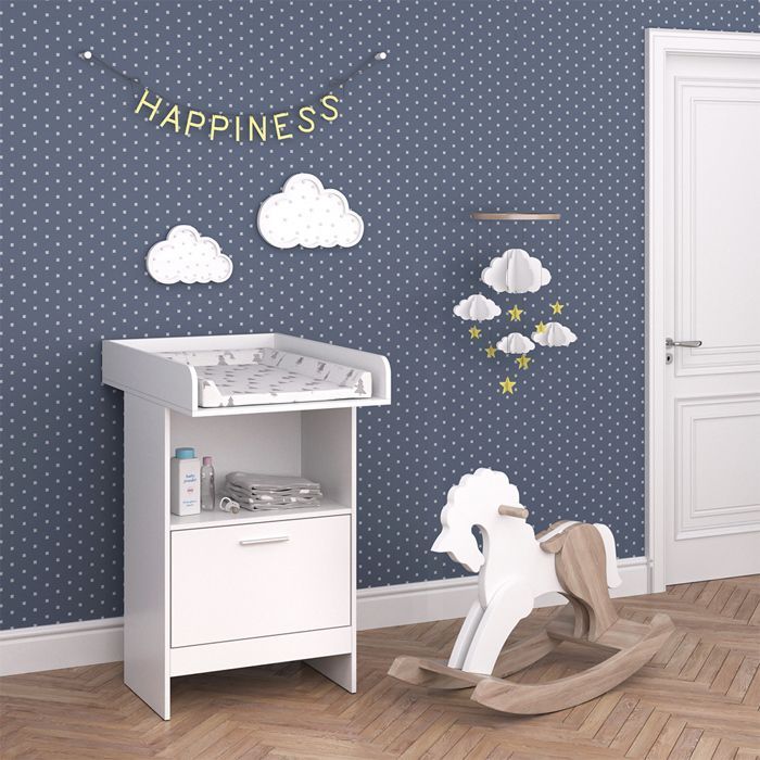 Trocador Leo 60x103cm com gaveta, Branco, Vicco 36744