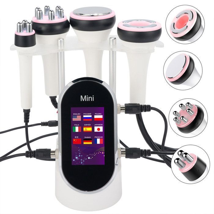 4-in-1 schoonheidsapparaat – 5 MHz radiofrequentie, 40 kHz ultrageluid, EMS, zuignap – anti-aging, lichaamsvorming