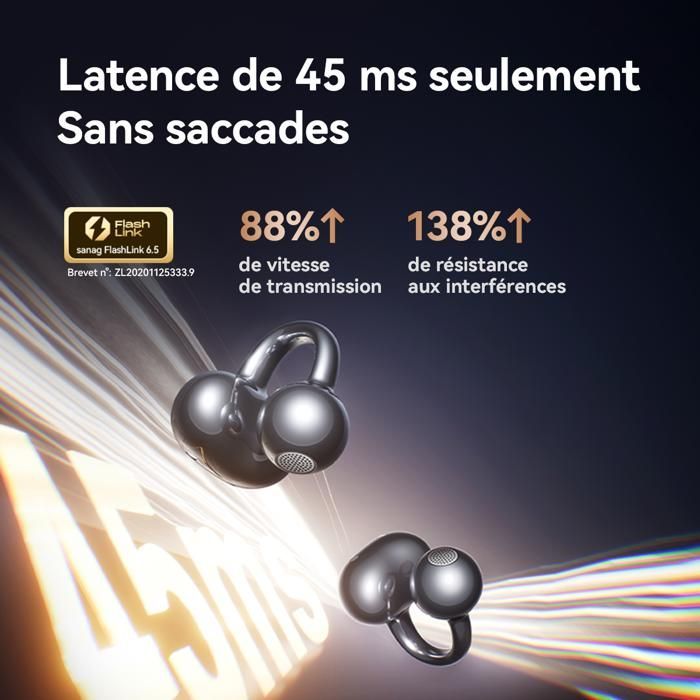 Écouteurs Sans Fil Bluetooth 6.0 - SANAG S-S6SUltra Noir - Étanche IP67 - 42h Autonomie-Localisation Anti-perte