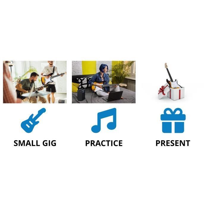 Pack Guitare électrique Sunburst - McGrey Rockit - Guitare électrique Kit Complet Ampli de 10 W, Housse, Accordeur et Sangle