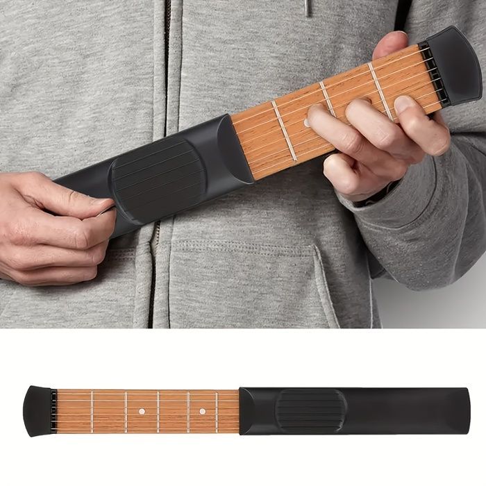 Mini outil d'entraînement portable pour guitare à 6 cordes, entraîneur d'accords pour guitare et basse, matériaux métalliques -