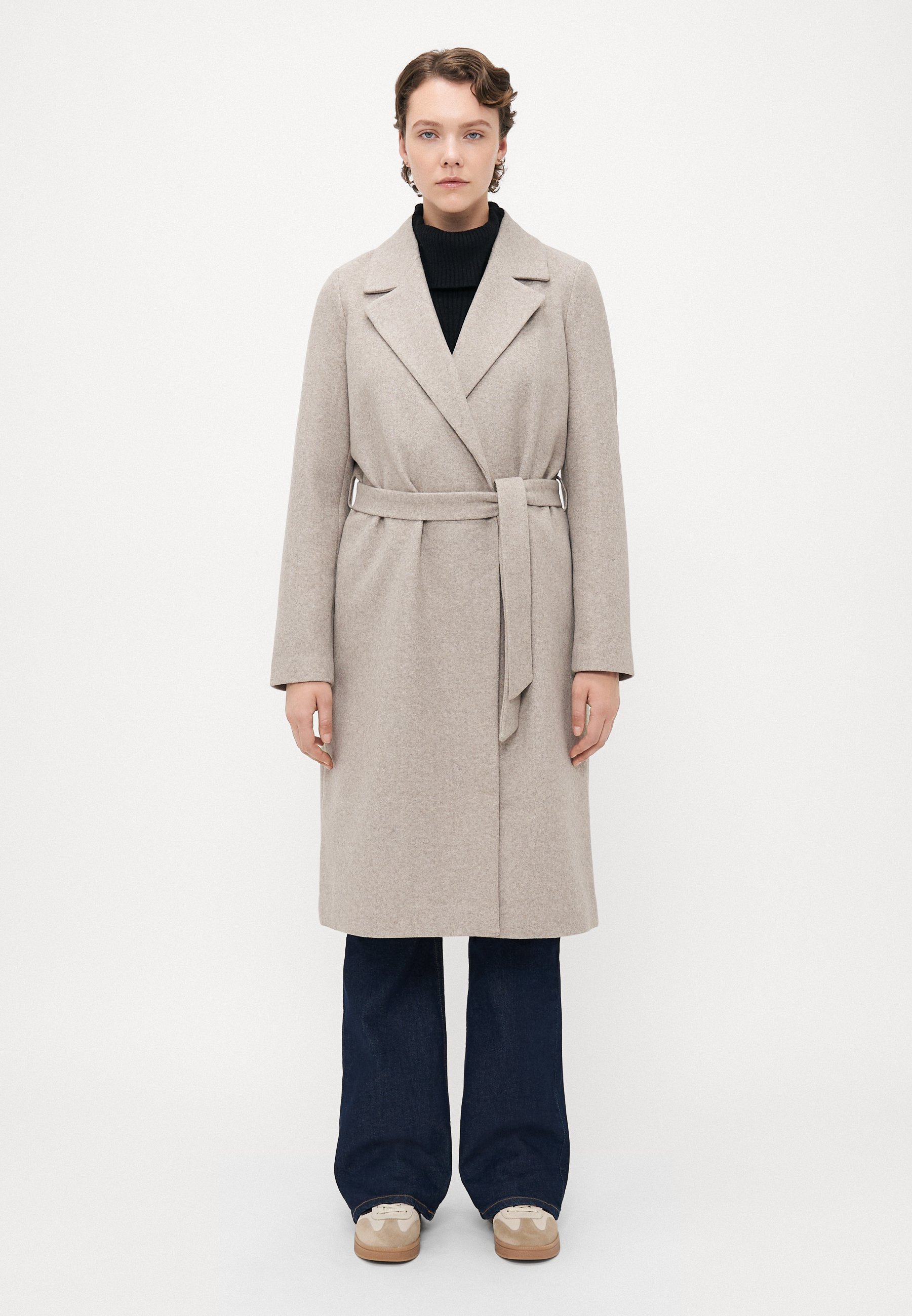 CAPPOTTO AVVOLGENTE ONLALVILDA LIFE PER DONNE ALTA - Cappotto classico - semplicemente mélange tortora