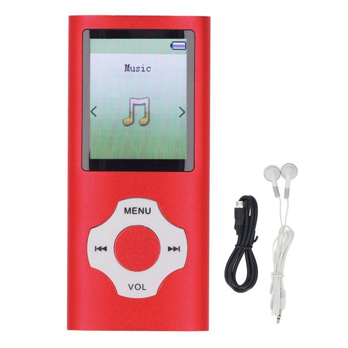 OMABETA Lettore MP4/MP3 HiFi da 128 GB con schermo da 1,8 pollici, lettore video e musicale portatile, lettore di e-book e registratore vocale - Rosso