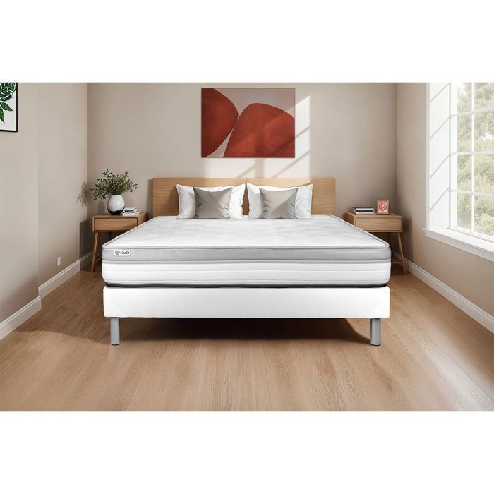 Matratze und Lattenrost 90x200 cm - Vital Relax Weiß