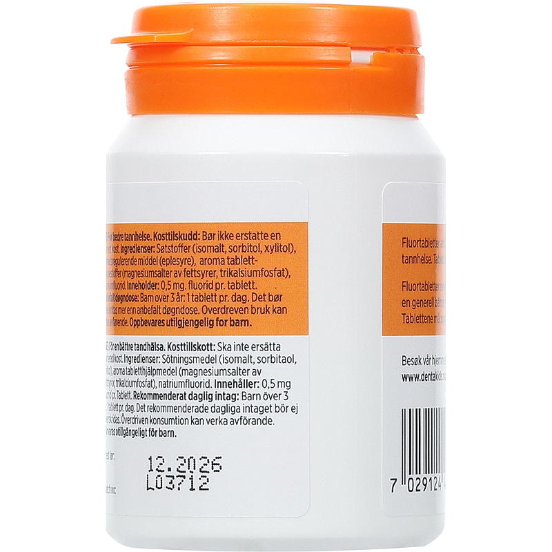 Fluoridetabletten Dentakids 150 stuks.