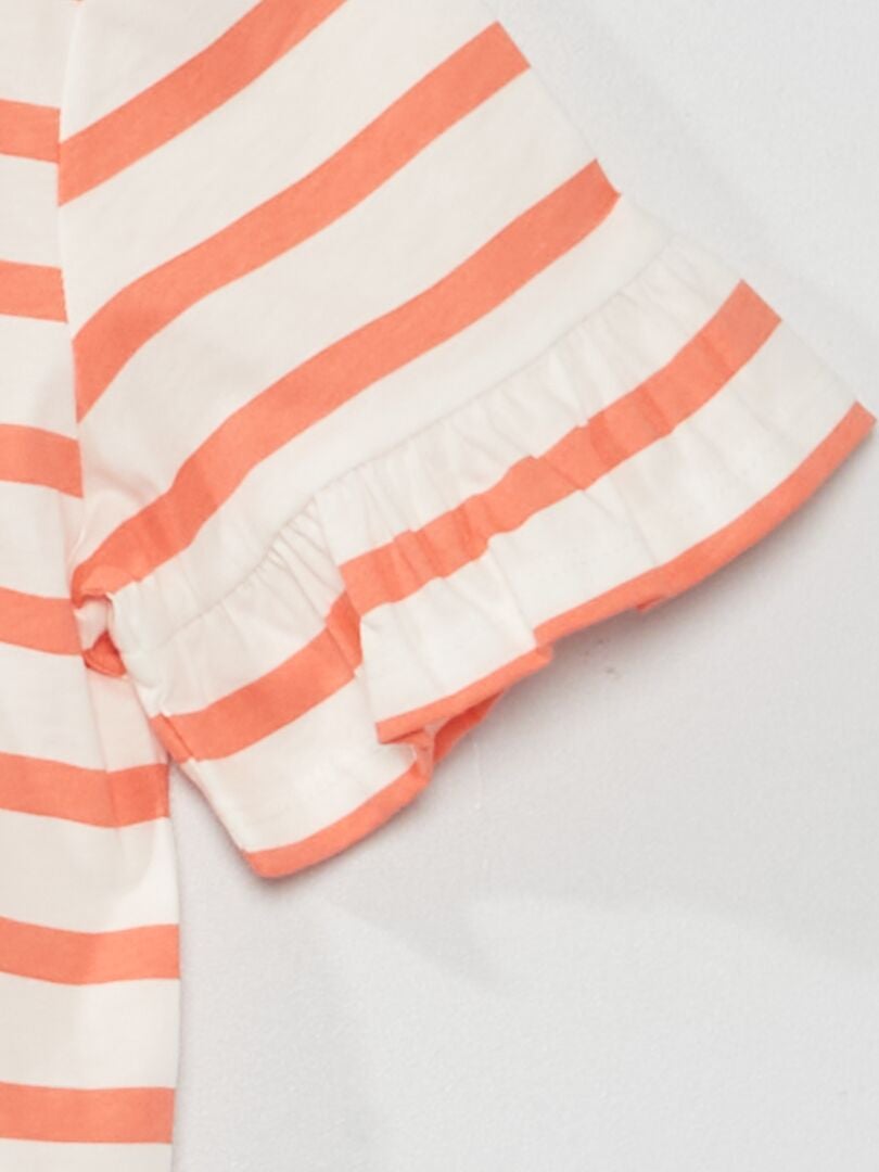 Camiseta con mangas con volantes - ROSA