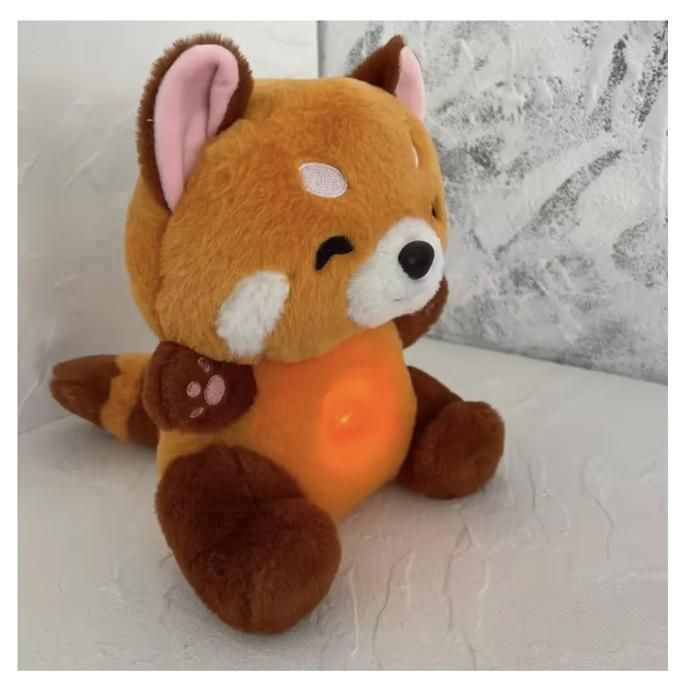 Peluche musical y luminoso de panda rojo – Luz nocturna para bebé con sonidos relajantes
