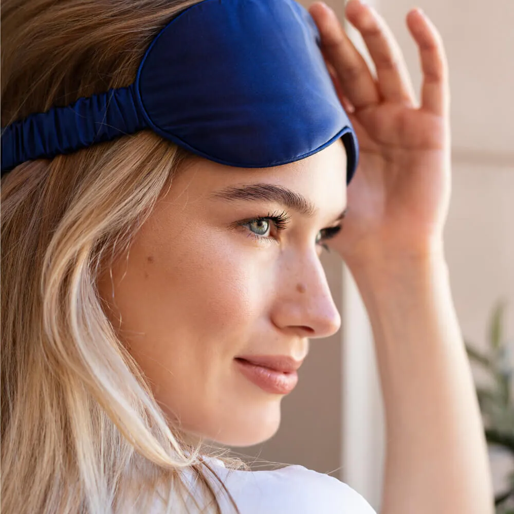 SLAAP Zestaw Eye SPA Jedwabna Opaska & Krem pod oczy Night Cloud (granat)