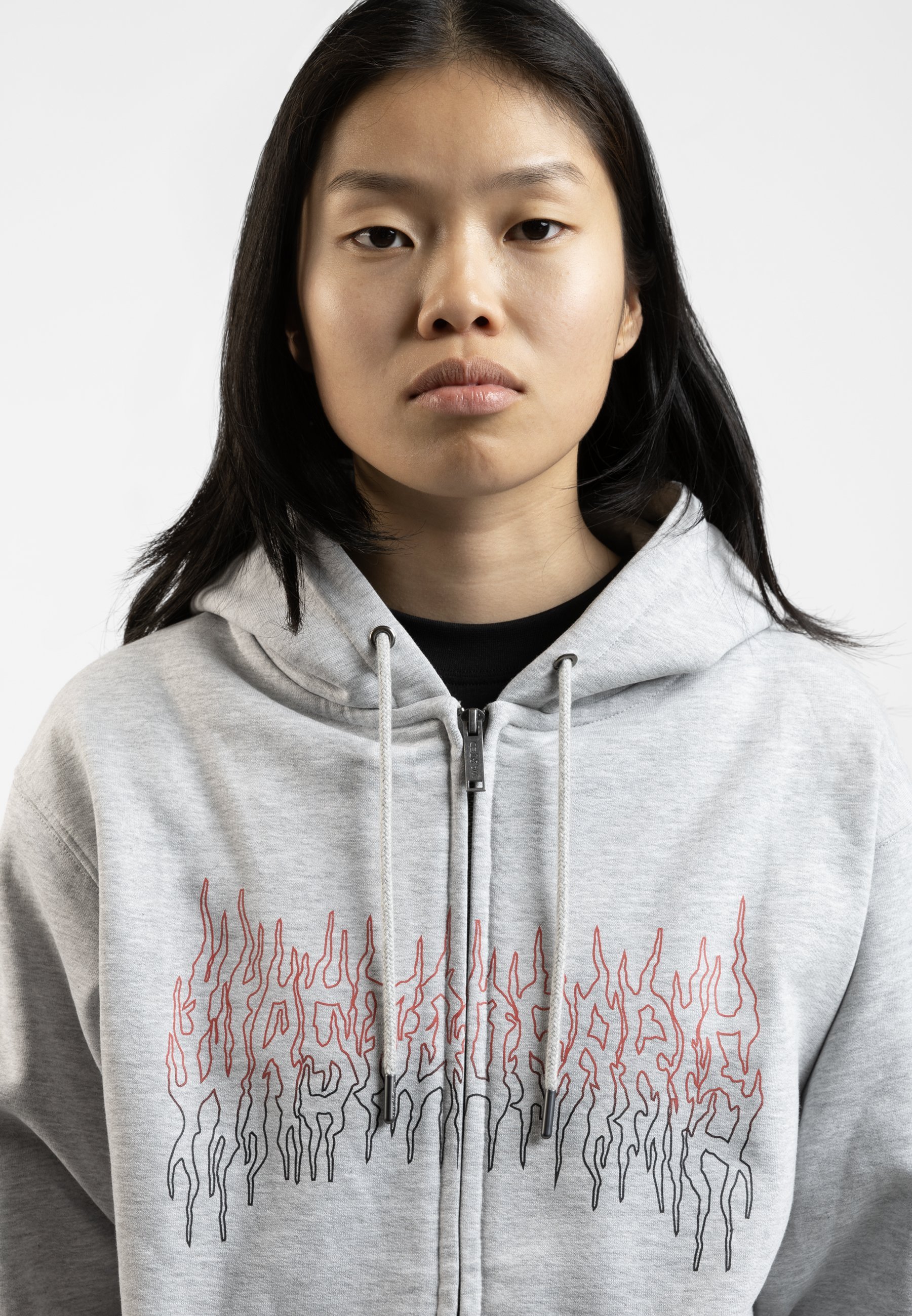 Felpa con cappuccio e zip Wasted Paris UNISEX TORMENT - grigia