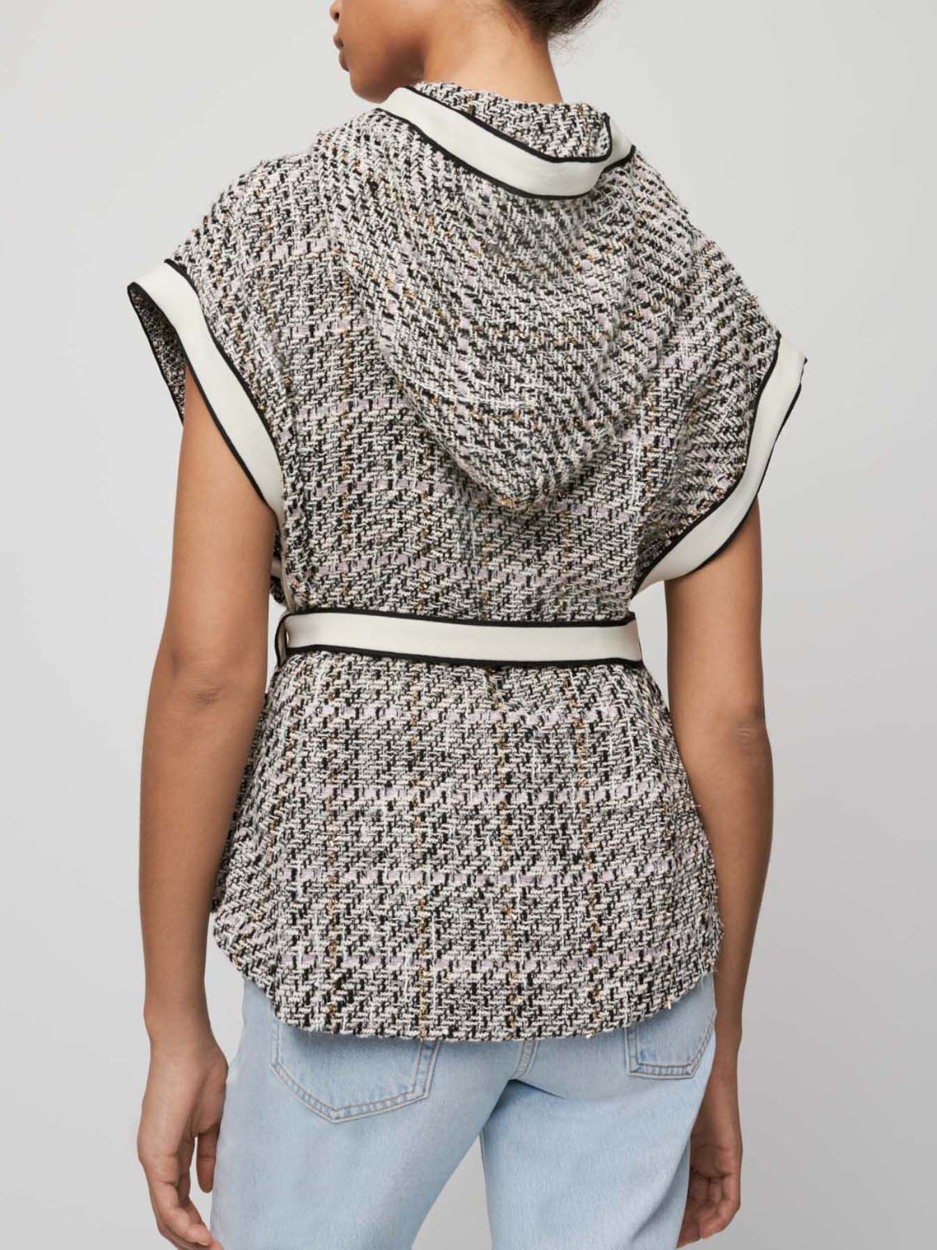 Vestă stil tweed - Roz deschis