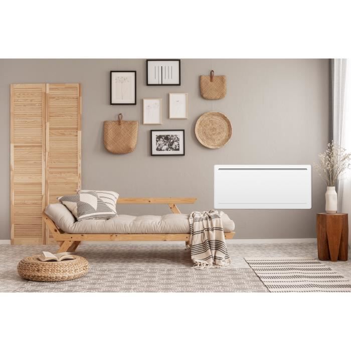 Radiador eléctrico fijo de inercia seca cerámica OCEANIC Rubis de 2000 W - Diseño curvo - Blanco - NF