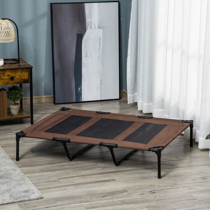 PawHut - lit chien - Bois - 122x92x23cm - Marron