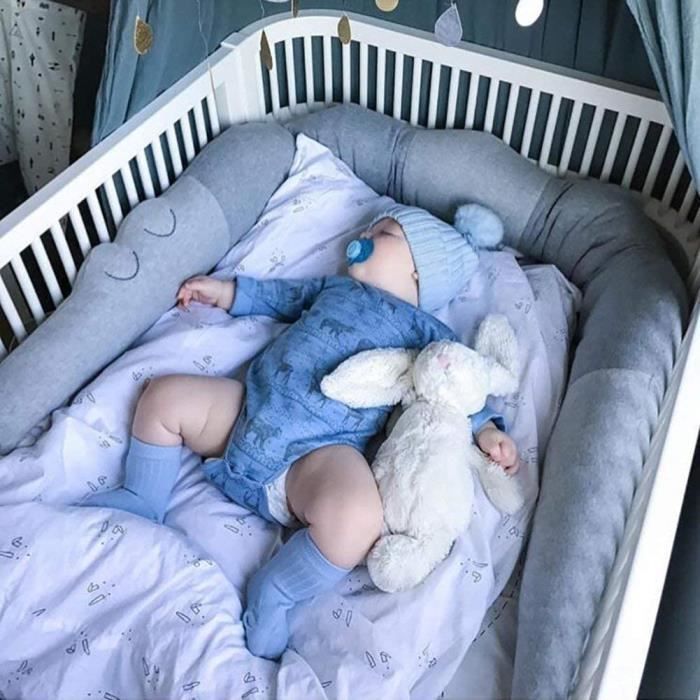 Atmungsaktive Babybettumrandung, Schlangen-Babykissen, Samt-Babybettumrandung, Babybettumrandung — 74,8